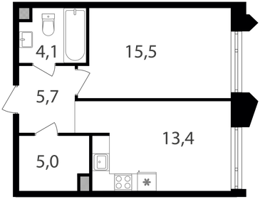 44,3 м², 2-комнатная квартира 20 199 990 ₽ - изображение 60