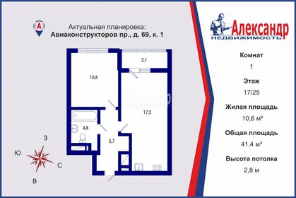 Квартира 41,4 м², 1-комнатная - изображение 1