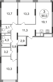 75,6 м², 3-комнатная квартира 17 200 000 ₽ - изображение 96