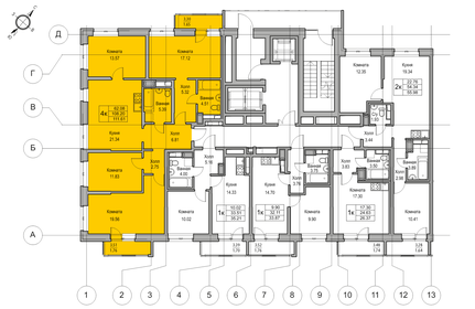 Квартира 108,2 м², 4-комнатная - изображение 2