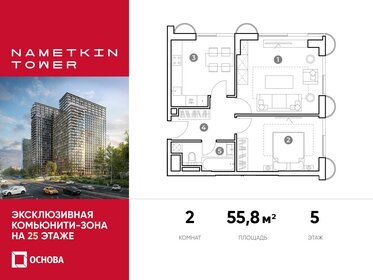 Квартира 55,8 м², 2-комнатные - изображение 1