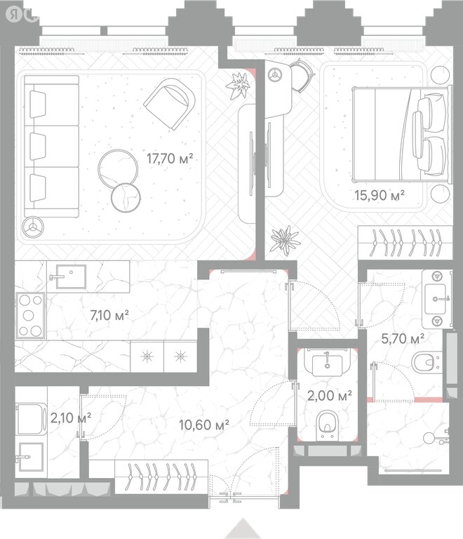 Варианты планировок ЖК «Николь» - планировка 3