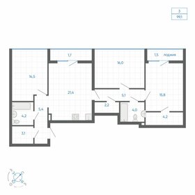 Квартира 99,1 м², 3-комнатная - изображение 1