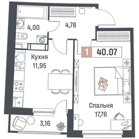 39,2 м², 1-комнатная квартира 6 649 368 ₽ - изображение 59