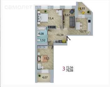 73,4 м², 3-комнатная квартира 10 004 805 ₽ - изображение 98