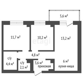 Квартира 57,6 м², 3-комнатная - изображение 2