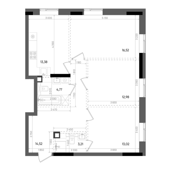 78,4 м², 3-комнатная квартира 15 900 910 ₽ - изображение 1