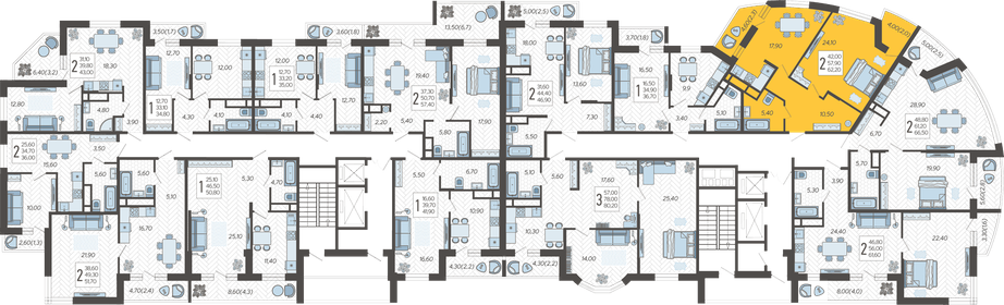 70 м², 2-комнатная квартира 6 200 000 ₽ - изображение 116