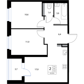 56,7 м², 3-комнатная квартира 6 800 000 ₽ - изображение 71