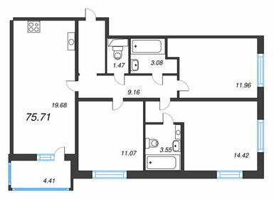 Квартира 78,8 м², 3-комнатная - изображение 1