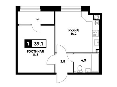 39,5 м², 1-комнатная квартира 3 800 000 ₽ - изображение 96