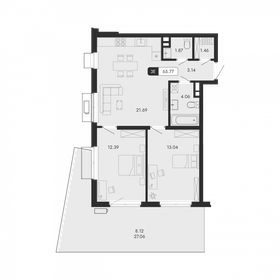 Квартира 65,8 м², 3-комнатная - изображение 1