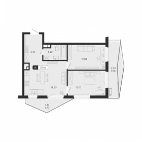 Квартира 57,5 м², 3-комнатная - изображение 1