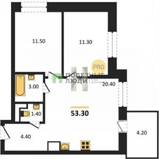 Квартира 53,3 м², 2-комнатная - изображение 2