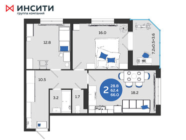 57,7 м², 2-комнатная квартира 10 000 000 ₽ - изображение 54