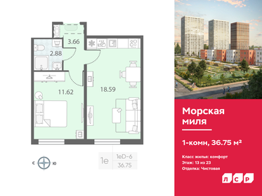 Квартира 36,8 м², 1-комнатная - изображение 1