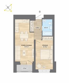 Квартира 47,4 м², 1-комнатная - изображение 1