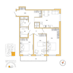 88,7 м², 3-комнатная квартира 17 150 000 ₽ - изображение 7