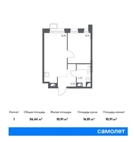 Квартира 36,4 м², 1-комнатные - изображение 1