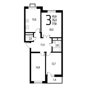 83,5 м², 3-комнатная квартира 16 299 000 ₽ - изображение 85