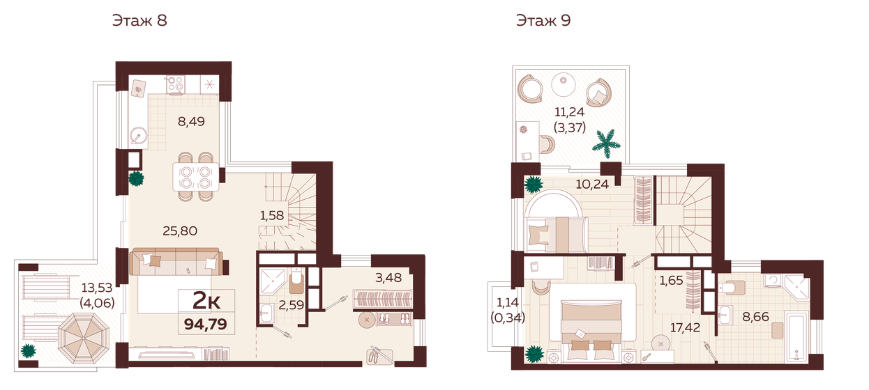 94,8 м², 2-комнатная квартира 40 030 000 ₽ - изображение 1