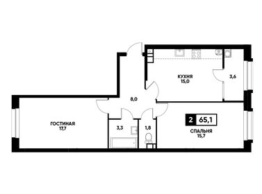 65 м², 2-комнатная квартира 6 311 500 ₽ - изображение 6