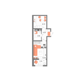 28,8 м², 1-комнатная квартира 8 219 400 ₽ - изображение 16
