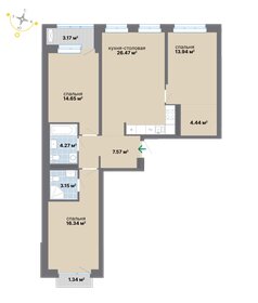 Квартира 95,3 м², 3-комнатная - изображение 2