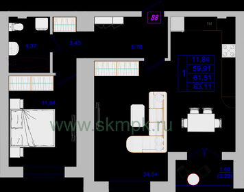 76 м², 1-комнатные апартаменты 15 500 000 ₽ - изображение 65