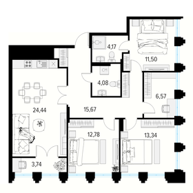 135 м², 4-комнатная квартира 12 000 000 ₽ - изображение 76