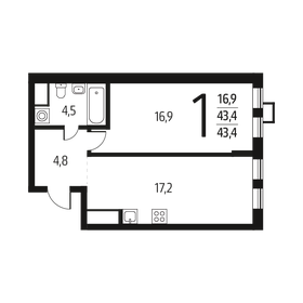 44 м², 2-комнатная квартира 9 700 000 ₽ - изображение 78