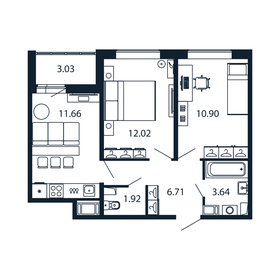 49,4 м², 2-комнатная квартира 7 780 000 ₽ - изображение 103
