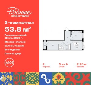 53,8 м², 2-комнатная квартира 9 889 785 ₽ - изображение 1