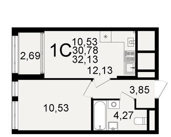 28 м², 1-комнатная квартира 2 500 000 ₽ - изображение 20
