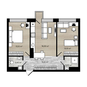 60,9 м², 2-комнатная квартира 4 450 000 ₽ - изображение 42