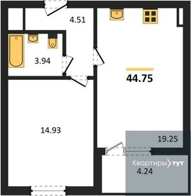 43,8 м², 1-комнатная квартира 6 500 000 ₽ - изображение 22