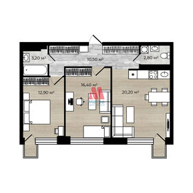 Квартира 66,4 м², 2-комнатная - изображение 2