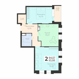 70 м², 2-комнатная квартира 5 400 000 ₽ - изображение 43