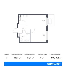 35,5 м², 1-комнатная квартира 6 708 210 ₽ - изображение 40