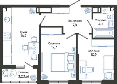 59 м², 2-комнатная квартира 8 200 000 ₽ - изображение 49