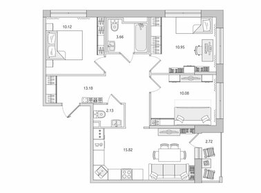 Квартира 68,7 м², 3-комнатная - изображение 1