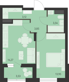 Квартира 40,5 м², 1-комнатная - изображение 1