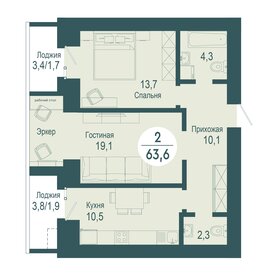 64 м², 2-комнатная квартира 11 500 000 ₽ - изображение 49