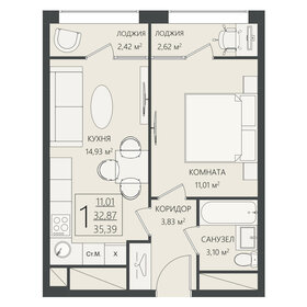 39,4 м², 1-комнатные апартаменты 4 700 000 ₽ - изображение 31