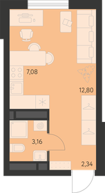 25,3 м², квартира-студия 3 856 000 ₽ - изображение 14