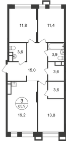 83 м², 3-комнатная квартира 20 900 000 ₽ - изображение 41