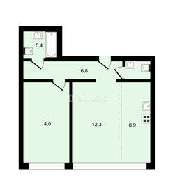 Квартира 47,4 м², 2-комнатная - изображение 1