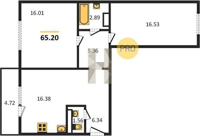 Квартира 64,8 м², 2-комнатная - изображение 1