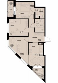 Квартира 61,5 м², 3-комнатная - изображение 1