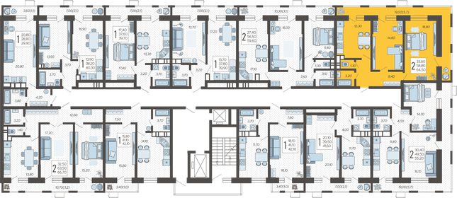 64,3 м², 3-комнатная квартира 9 500 000 ₽ - изображение 169